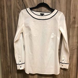 Talbots xs white tunic with black trim.